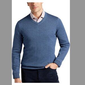 Joseph Abboud Modern Fit V-Neck Merino Wool Sweater - colour: Dark Blue